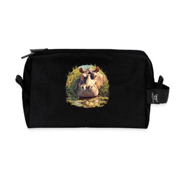 Hippopotamus Hippopotamus - Recycled Toiletry Zip Bag - black - Front