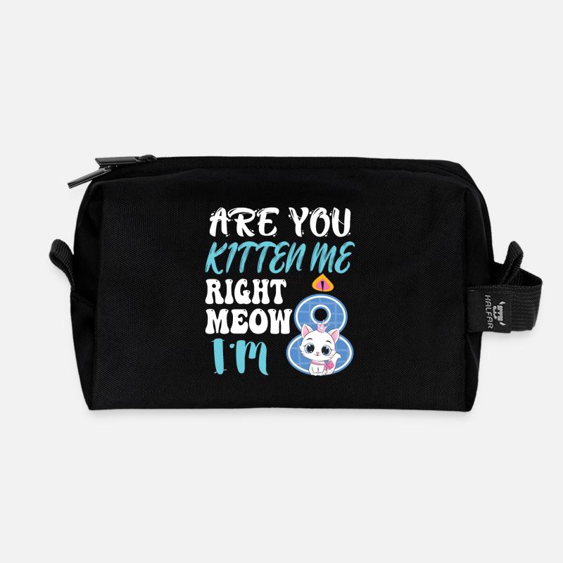 Are You Kitten MEOW - Recycelte Kulturtasche - Schwarz