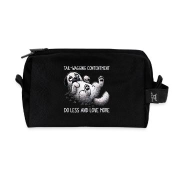 Playful Dog Relaxation and Love Design - Recycelte Kulturtasche - Schwarz - Vorne