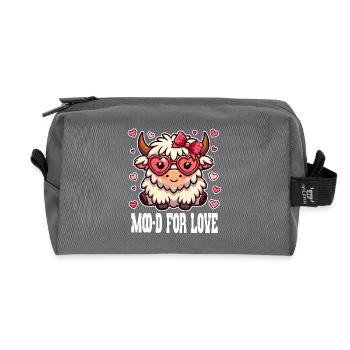 Moo-d for Love - Douce vache de la Saint-Valentin - Trousse de toilette en tissu recyclé - anthracite - Devant