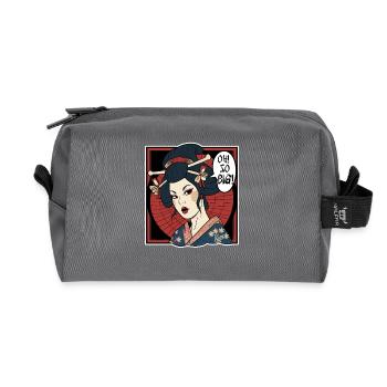 Japanese geisha thinks: "It's so big" - Recycled Toiletry Zip Bag - anthracite - Front
