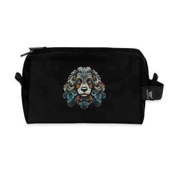 Caniche chien portrait - Trousse de toilette en tissu recyclé - noir - Devant