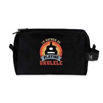 I'd rather play the ukulele - Recycled Toiletry Zip Bag - black - Front