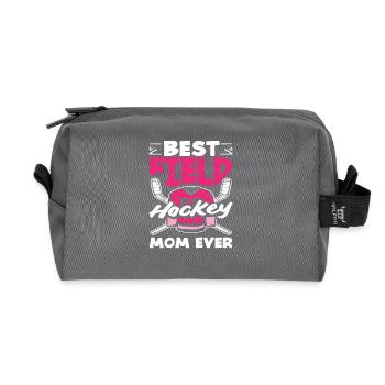 Beste Feldhockey Spieler Mama Aller Zeiten - Recycelte Kulturtasche - Anthrazit - Vorne