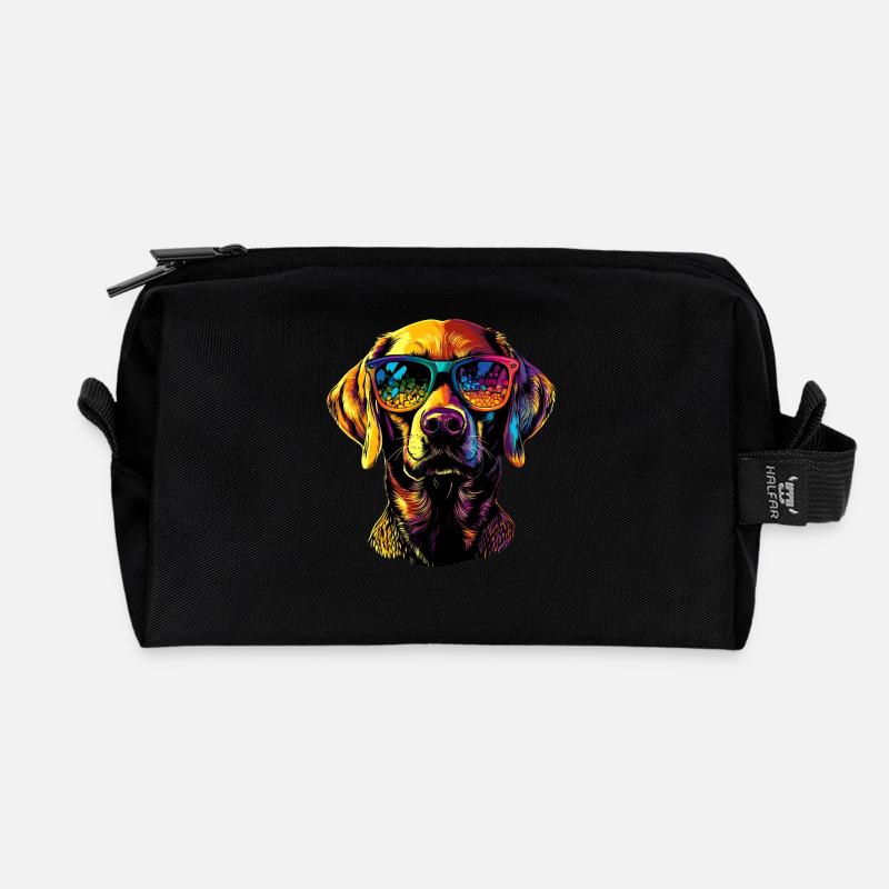 Labrador Retriever Hund Liebe Junge Süße Labradore - Recycelte Kulturtasche - Schwarz