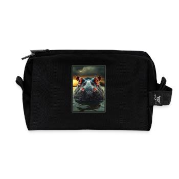 Hippopotamus Hippopotamus - Recycled Toiletry Zip Bag - black - Front