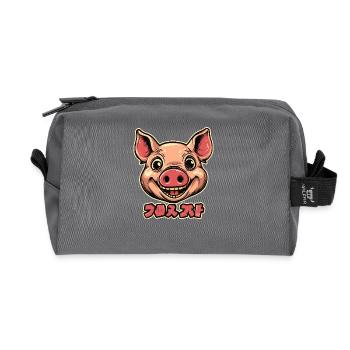 Happy Pig - Recycled Toiletry Zip Bag - anthracite - Front