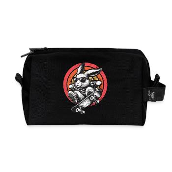 Skater Hase - Recycelte Kulturtasche - Schwarz - Vorne