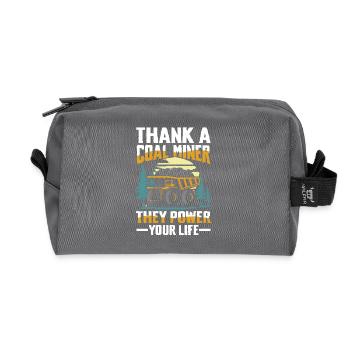 Thank A Coal Miner They Power Your Life - Recycelte Kulturtasche - Anthrazit - Vorne