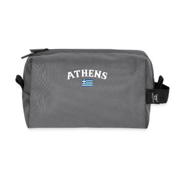 Athènes Grèce Drapeau grec Grec - Trousse de toilette en tissu recyclé - anthracite - Devant