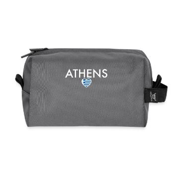 Athènes Grèce Drapeau grec Grec - Trousse de toilette en tissu recyclé - anthracite - Devant