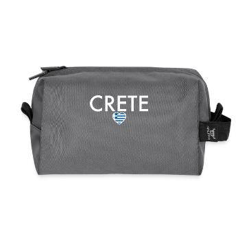 Crète Grèce Drapeau grec Grec - Trousse de toilette en tissu recyclé - anthracite - Devant