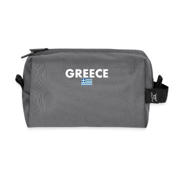 Grèce Grèce Drapeau grec Grec - Trousse de toilette en tissu recyclé - anthracite - Devant