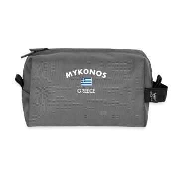 Mykonos Grèce Drapeau grec Grec - Trousse de toilette en tissu recyclé - anthracite - Devant