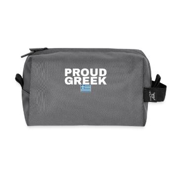 Fier grec Grèce Drapeau grec - Trousse de toilette en tissu recyclé - anthracite - Devant