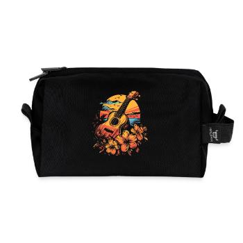 Ukulele 90er Look - Recycelte Kulturtasche - Schwarz - Vorne