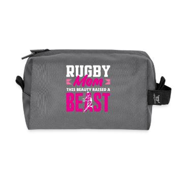 Une maman joueuse de rugby a élevé cette beauté - Trousse de toilette en tissu recyclé - anthracite - Devant