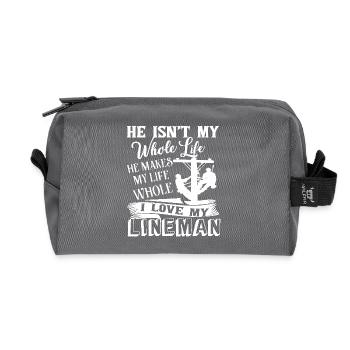Lineman I Love My Lineman - Recycled Toiletry Zip Bag - anthracite - Front