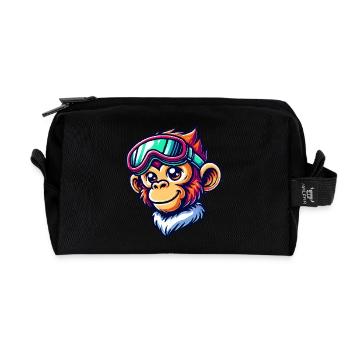 Monkey Ski Lunettes de Bande Dessinée - Trousse de toilette en tissu recyclé - noir - Devant