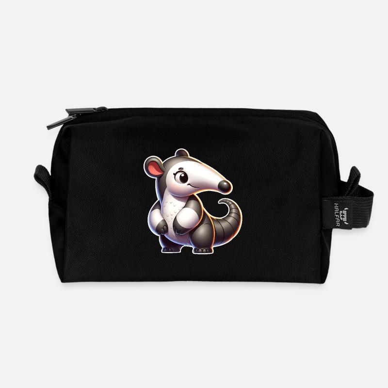 Ameisenbär - Recycelte Kulturtasche - Schwarz