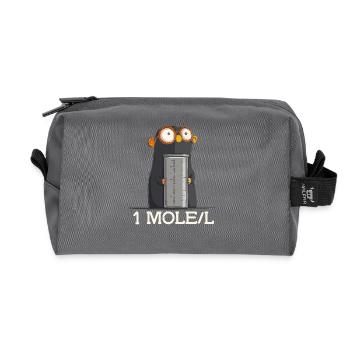 1 Mole/L Chemistry Humor Drawing for - Recycled Toiletry Zip Bag - anthracite - Front