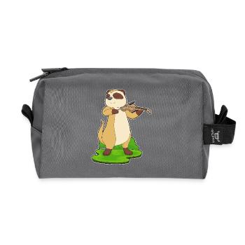 Musicien de suricate Musique de violon - Trousse de toilette en tissu recyclé - anthracite - Devant