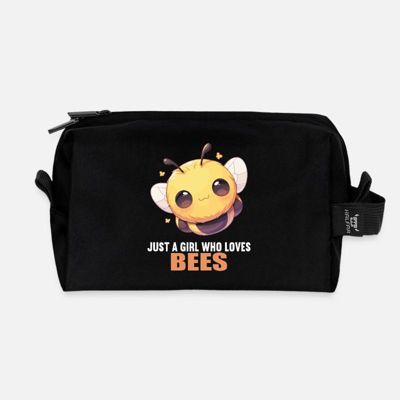 Bienen Biene - Recycelte Kulturtasche - Schwarz