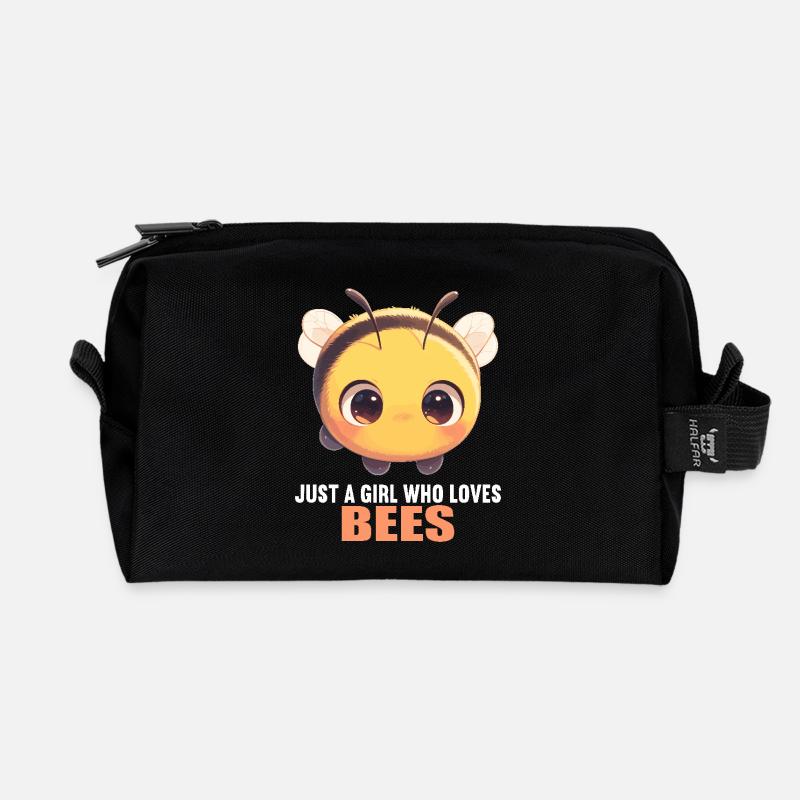 Bienen Biene - Recycelte Kulturtasche - Schwarz