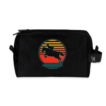 Dressage Dressage Horse Dressage Rider - Recycled Toiletry Zip Bag - black - Front