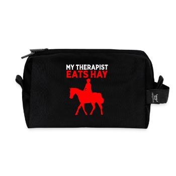Dressage Dressage Horse Dressage Rider - Recycled Toiletry Zip Bag - black - Front