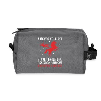 Dressage Dressage Cheval Dressage Cavalier - Trousse de toilette en tissu recyclé - anthracite - Devant