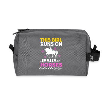Dressage Dressage Horse Dressage Rider - Recycled Toiletry Zip Bag - anthracite - Front
