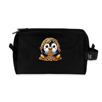 Clumsy Penguin Spaghetti Noodles Italy - Recycled Toiletry Zip Bag - black - Front
