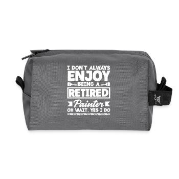 I am a former painter and enjoy it - Recycled Toiletry Zip Bag - anthracite - Front