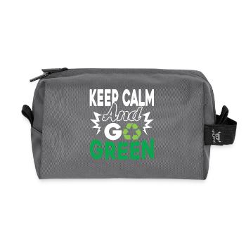 Earth Day Earth Go Green - Recycled Toiletry Zip Bag - anthracite - Front