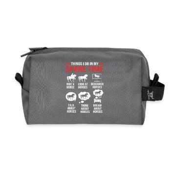 Dressage Dressage Horse Dressage Rider - Recycled Toiletry Zip Bag - anthracite - Front