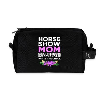 Dressage Dressage Cheval Dressage Cavalier - Trousse de toilette en tissu recyclé - noir - Devant