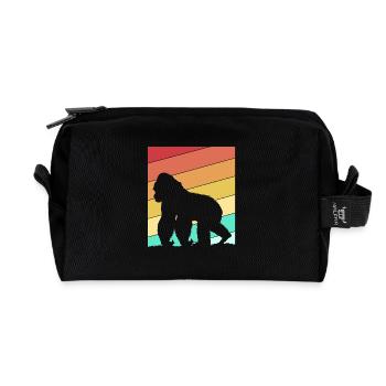 Gorilla - Recycelte Kulturtasche - Schwarz - Vorne