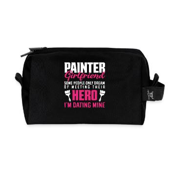 Peintre Petite amie Héros Partenaire de rêve - Trousse de toilette en tissu recyclé - noir - Devant