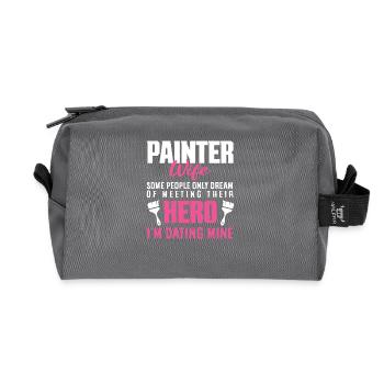 Peintre Épouse Héros Partenaire de rêve - Trousse de toilette en tissu recyclé - anthracite - Devant