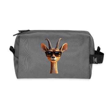 Antilope, Koudou, Gazelle, Afrique, Serengeti, Antilope - Trousse de toilette en tissu recyclé - anthracite - Devant