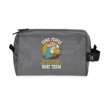 Some people are so valuable that you can make them - Recycled Toiletry Zip Bag - anthracite - Front