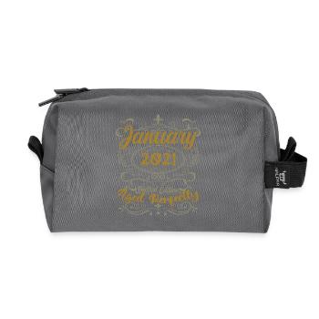 Januar Geburtstagsgeschenk Geboren im Januar 2021 - Recycelte Kulturtasche - Anthrazit - Vorne