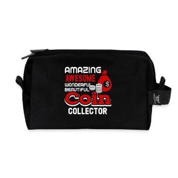Coin Collecting Amazing Coin Collector - Recycled Toiletry Zip Bag - black - Front