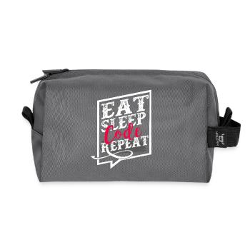 Programmer Eat Sleep Code Repeat - Recycled Toiletry Zip Bag - anthracite - Front