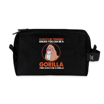 Gorilla - Recycelte Kulturtasche - Schwarz - Vorne