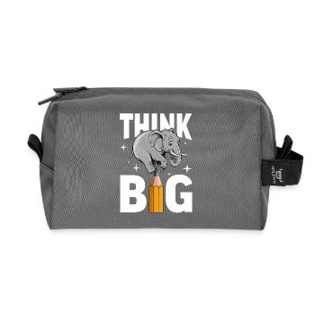 Think Big Elephant Thinkers, Dreamers and Visionaries - Recycled Toiletry Zip Bag - anthracite - Front