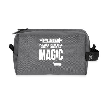 Peintre, s’il vous plaît, reculez pendant que je fais ma magie - Trousse de toilette en tissu recyclé - anthracite - Devant