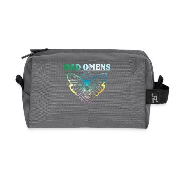Bad Omens butterfly art with skull and crossbones - Recycled Toiletry Zip Bag - anthracite - Front