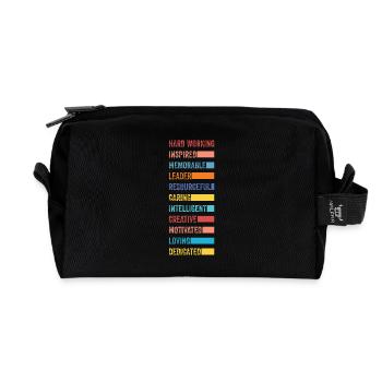 Motivational Words Typography Design Motivational - Recycled Toiletry Zip Bag - black - Front